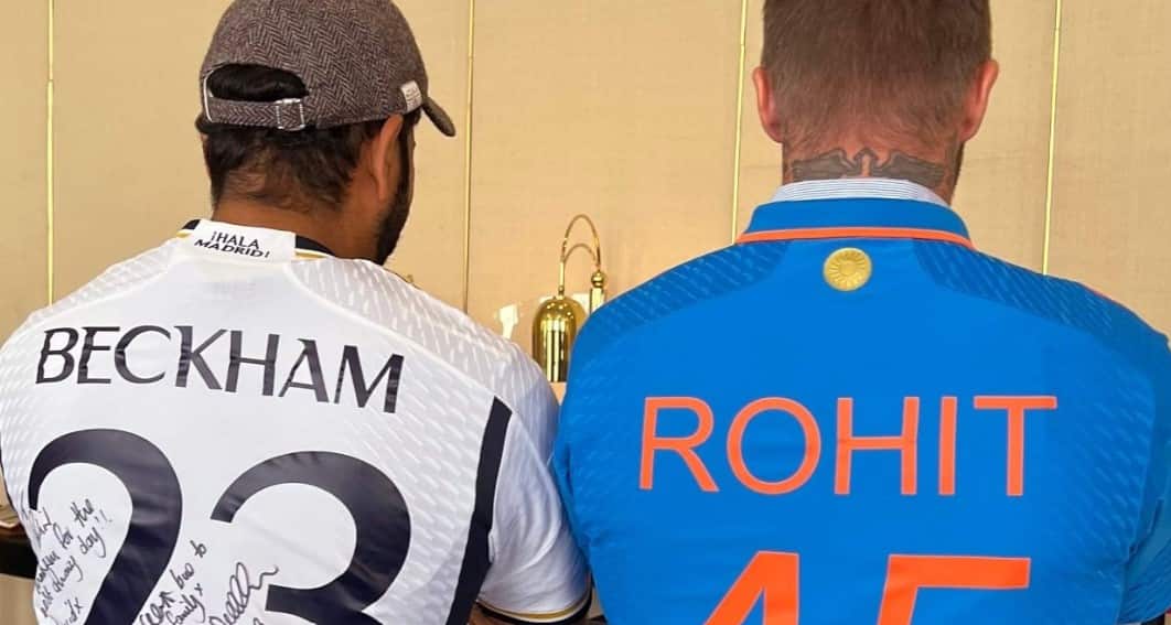 Rohit Sharma & David Beckham Exchange Jerseys After India’s World Cup 2023 Semis Win